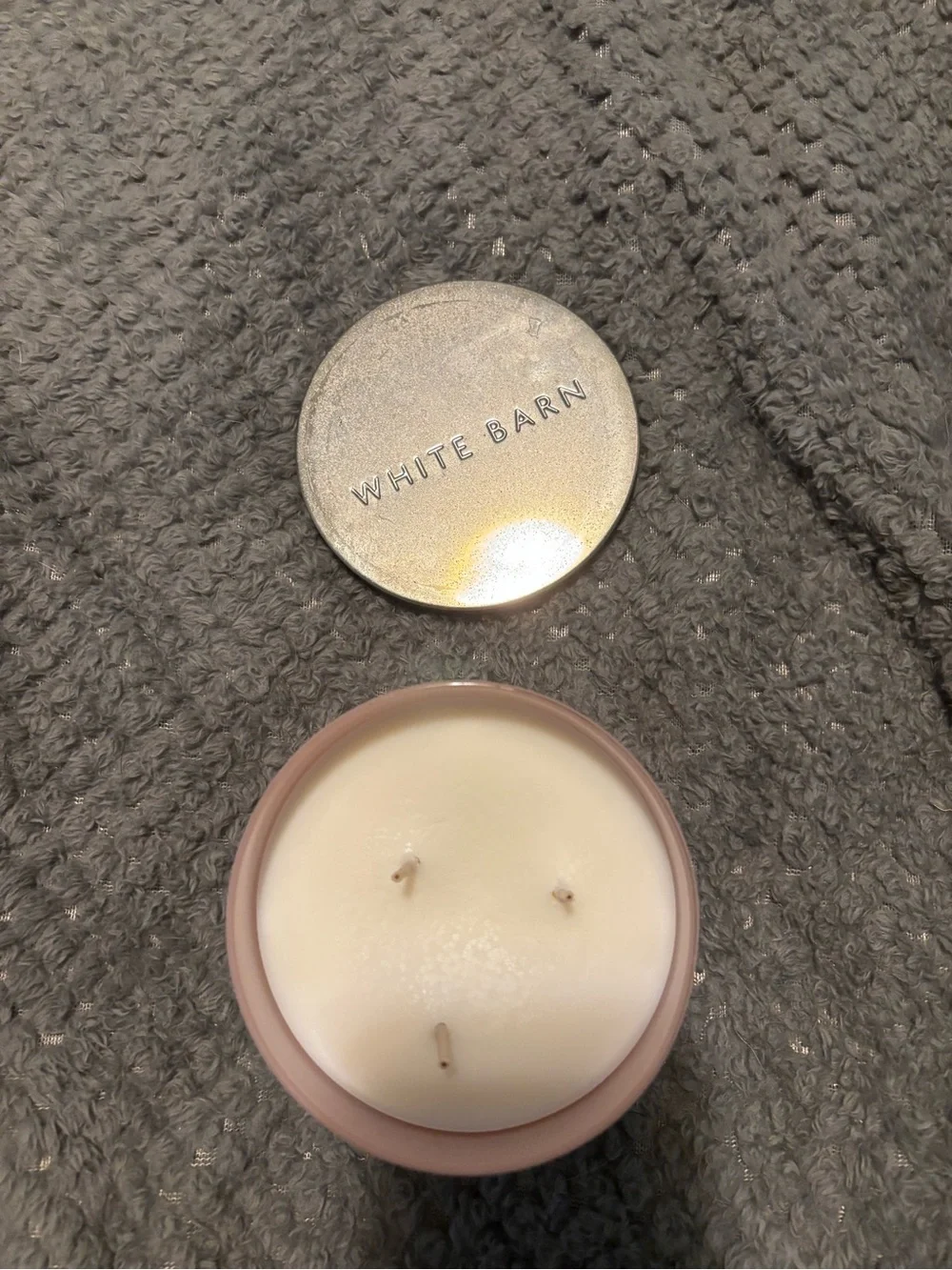New never used White Barn Crushed Candy Cane Scented Candle - Pink